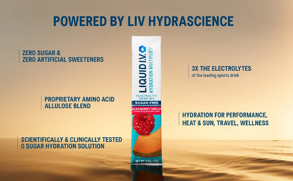 Liquid I.V. Hydration Multiplier Sugar-Free - Lemon Lime | Electrolyte Powder Drink Mix | 1 Pack(14 Servings) - Powered by LIV Hydrascience