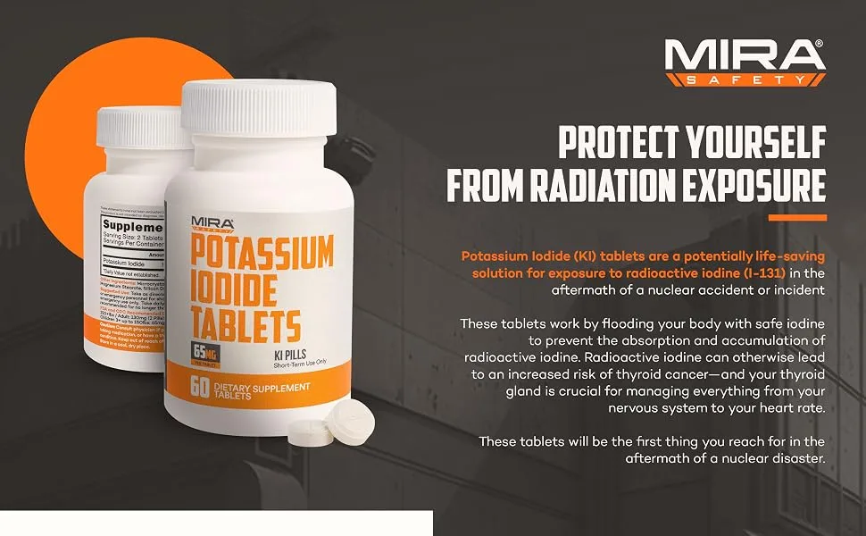 Potassium Iodide Tablets (60 Count) Emergency Radiation Pills - Protect yourself from radiation exposure.