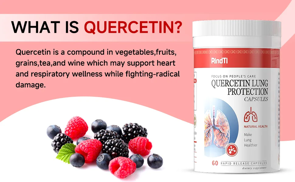 RindTi Quercetin with Bromelain Quercetin 500mg Capsules Immune Health Respiratory Wellness 60 Capsules - RindTi Quercetin with Bromelain