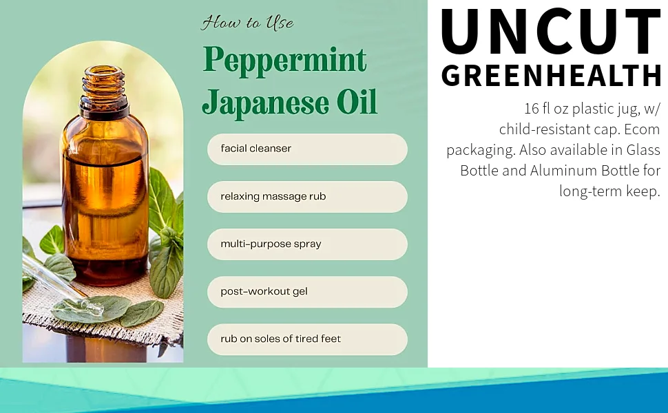 GreenHealth Peppermint Essential Oil 2 Pack (16 fl oz Each) 100% Pure & Uncut White Plastic Jugs Bulk Essential Oil for Diffusers DIY Cleaning Peppermint 16 Fl Oz (Pack of 2) - sdgegbd