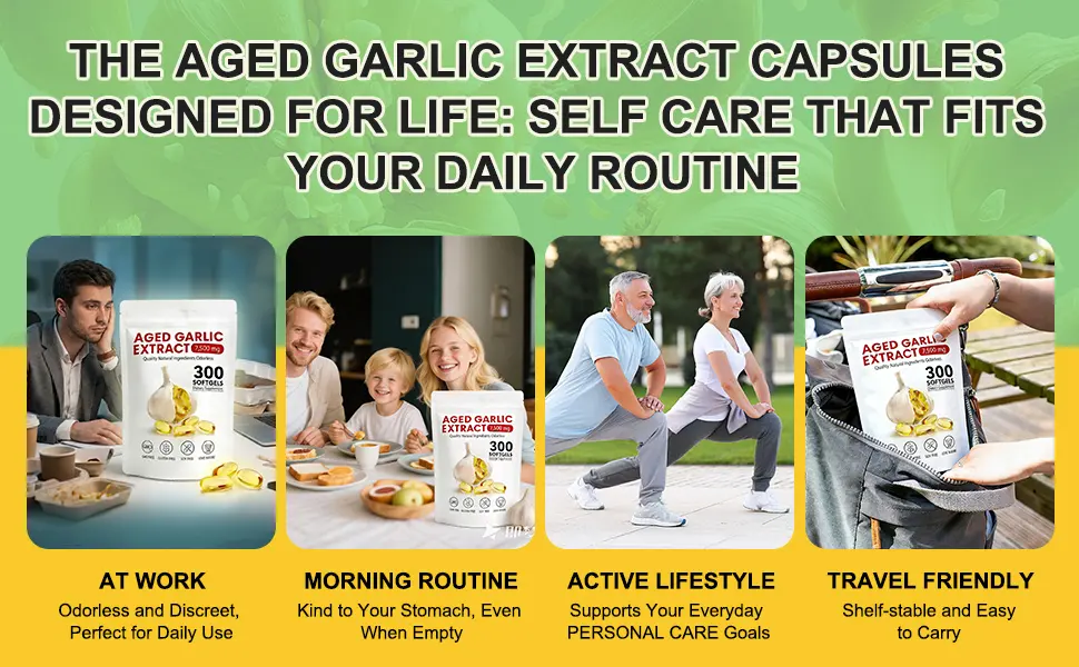Tnaasmais Aged Garlic Extract Capsules 7500mg Odorless 300 Count Organic Aged Garlic Supplements for Immune Support & Antioxidant Benefits Vegetarian - Aged Garlic Extract Capsules