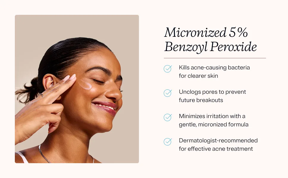 MDacne - Acne Treatment- Benzoyl Peroxide Cream 5% - Unclogs Pores Reduces Blemishes & Enhanced with - Plant-Based Ingredients for Sensitive Skin - Bacne Medicine Severe Differin Unblemish Salicylic