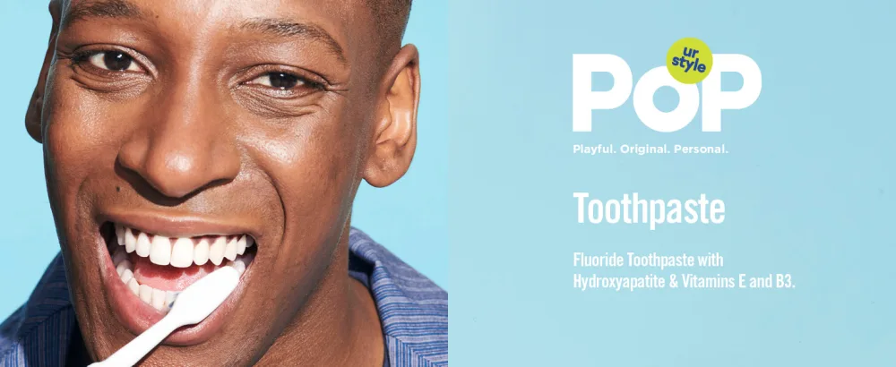 POP Feeling Hint of Mint Toothpaste with Hydroxyapatite & Vitamins E & B3 - Natural Niacinamide Teeth Whitening & Plaque Remover Formula - Bathroom & Travel Size Essentials 4.2 Oz - product information 1