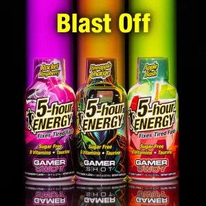 5-hour ENERGY Extra Strength Gamer Shots Apple Bash Flavor 1.93 Fl oz (Pack of 24) Apple Bash 24 Count - blast off