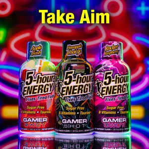 5-hour ENERGY Extra Strength Gamer Shots Apple Bash Flavor 1.93 Fl oz (Pack of 24) Apple Bash 24 Count - take aim