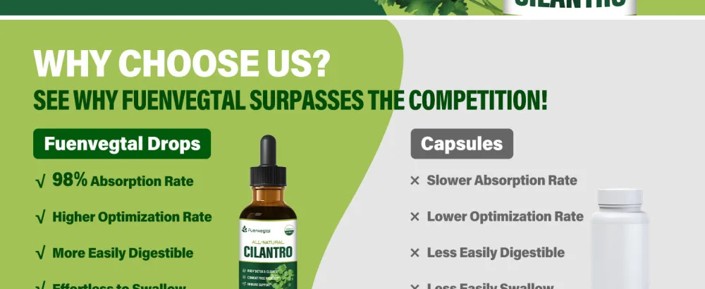 Fuenvegtal All Herbal Liquid Drops Cilantro Extract for Body Detox & Cleanse Combat Free Radicals & Immune Support. 2oz - xcz4