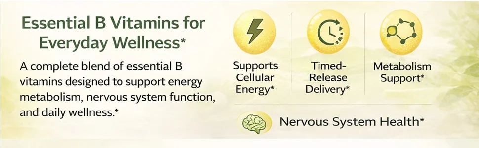4 TOP CARE B-100 Complex Metabolism Support Dietary Supplement Timed-Release Tablets 60 Count - product information 3