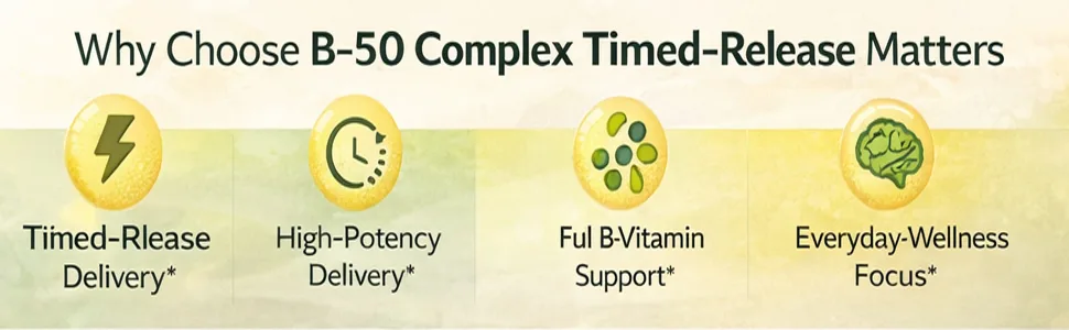4 TOP CARE B-100 Complex Metabolism Support Dietary Supplement Timed-Release Tablets 60 Count - product information 5