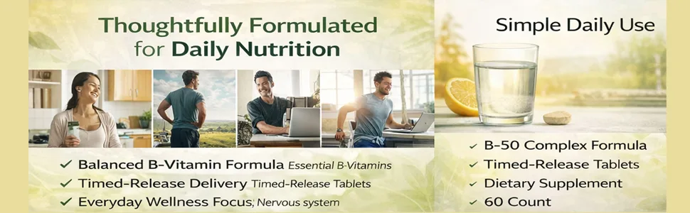 4 TOP CARE B-100 Complex Metabolism Support Dietary Supplement Timed-Release Tablets 60 Count - product information 6