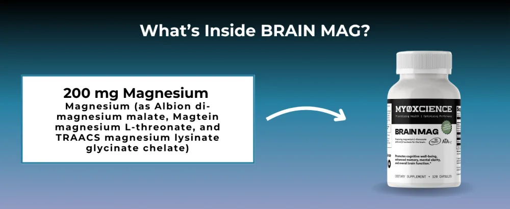 Magnesium L-Threonate + Mag Acetyl-Taurate (ATA Mag) + Mag Glycinate | Promotes Cognitive Well-Being Enhanced Memory Mental Clarity and Overall Brain Function | 120 Capsules - Brain Mag Capsules