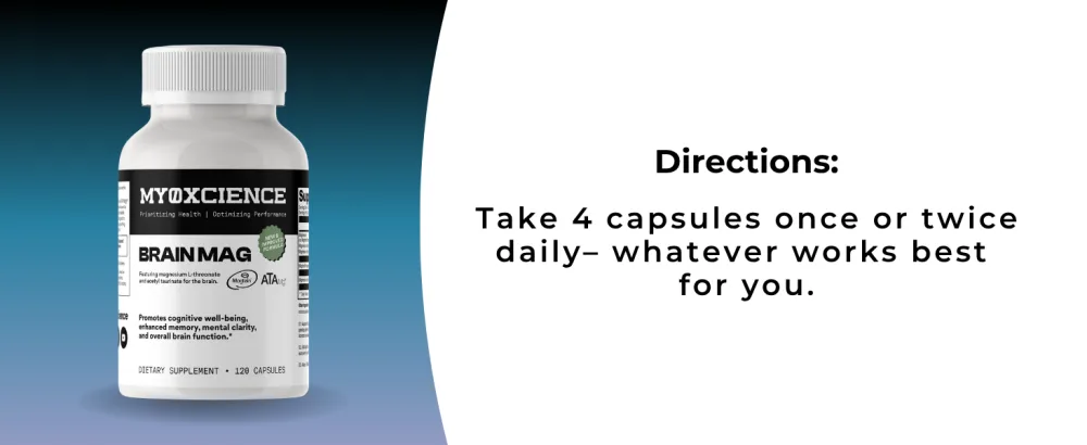 Magnesium L-Threonate + Mag Acetyl-Taurate (ATA Mag) + Mag Glycinate | Promotes Cognitive Well-Being Enhanced Memory Mental Clarity and Overall Brain Function | 120 Capsules - Brain Mag Capsules
