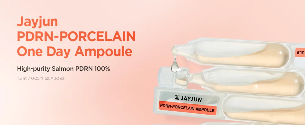 JAYJUN PDRN Porcelain Single-Use Ampoules (1.5 ml x 30ea) - High-Concentration Salmon PDRN Multi-Hyaluronic Acid & Ceramide NP - PDRN
