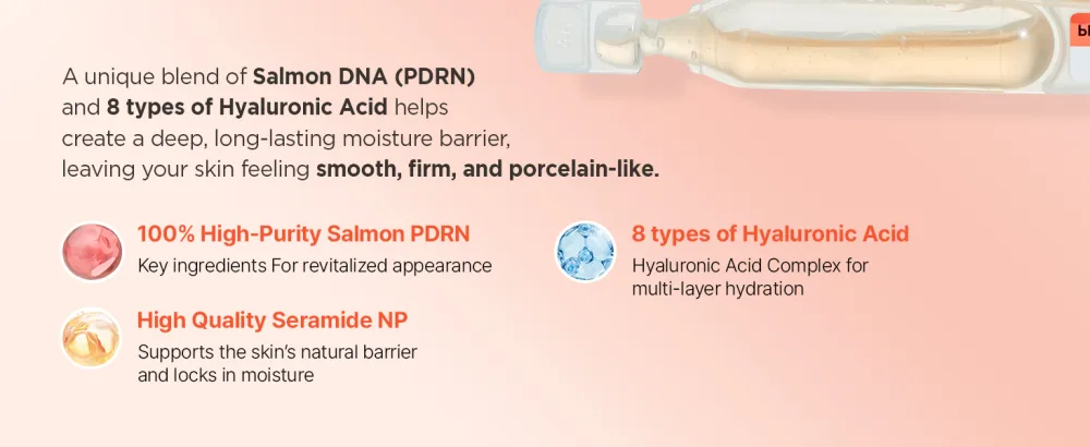 JAYJUN PDRN Porcelain Single-Use Ampoules (1.5 ml x 30ea) - High-Concentration Salmon PDRN Multi-Hyaluronic Acid & Ceramide NP - Salmon DNA
