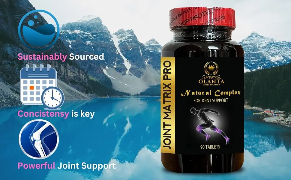 OLANTA TRADE SOLUTION Joint Support Supplement - Glucosamine Chondroitin MSM Joint Support Supplement Supplements for Joint Flexibility Energy Boost - 1 Bottle 90 Tablets - Joint Matrix Pro Formula