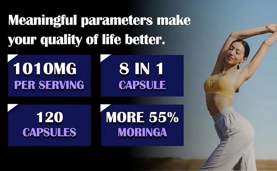 Organic Cadane Moringa Leaf Turmeric Ginger Supplement - 2-Month Supply - 120 Vegan Capsules - 42. CADANE - MORINGA TURMERIC GINGER - 120CAPS