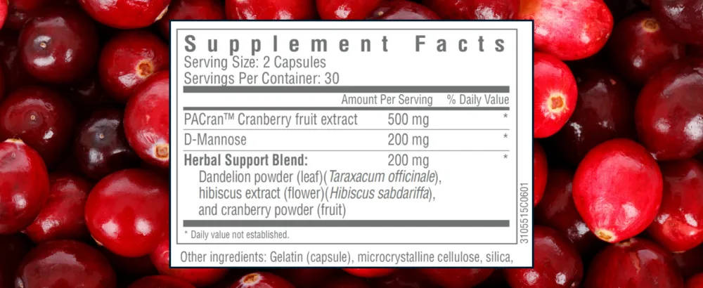 Consult Beaute Right Tract - PACran Natural Cranberry Fruit Supplement for UTI Avoidance and Relief Urinary Tract and Bladder Health - Clinically Studied Ingredients - D-Mannose Pills - 60 Count - Right Tract