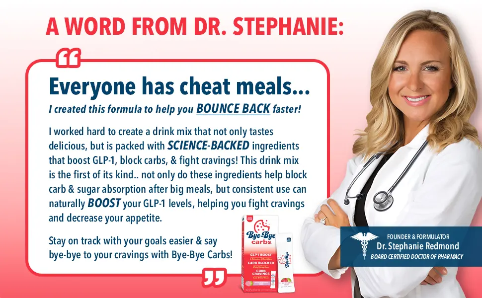 Bye-Bye Carbs - Carb Blocking Drink Mix - Fight Cravings Feel Full Longer & Support Digestion Sugar-Free & Keto Friendly - Strawberry Kiwi - a word from dr stephanie