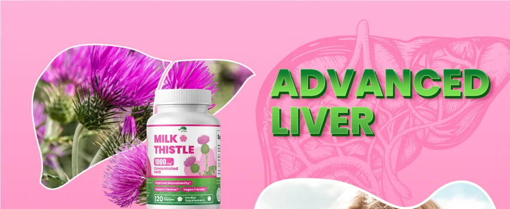 VPKIN Milk Thistle Supplement1000mg Max Strength Silymarin 4:1 Concentrated Extract Support Immune Non-GMO & Vegan - 120 Capsules 4 Months Supply - milk thistle
