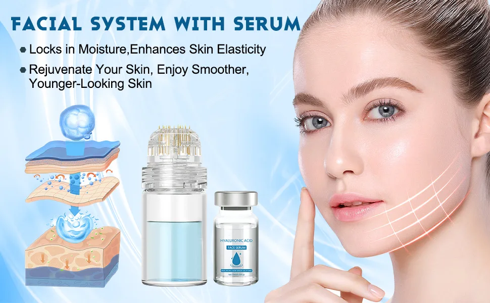 Micro Infusion System for Lips Micro System for Face SerumSmooth Skin Facial Serum for All Skin Types (1* applicator+4*Serum) - agoname Micro Infusion System For Lips