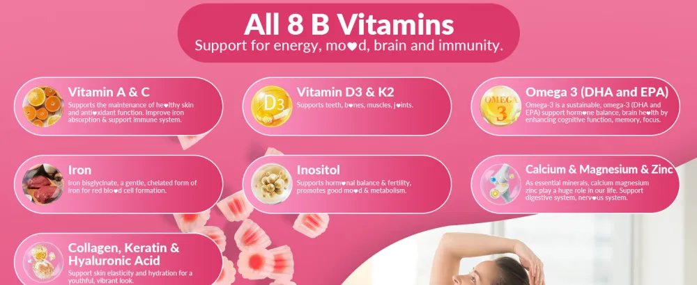 WEEVIT Methylated Multivitamin for Women Gummies Womens Multivitamin Gummy with Collagen Iron Omega-3 - women multivitamin
