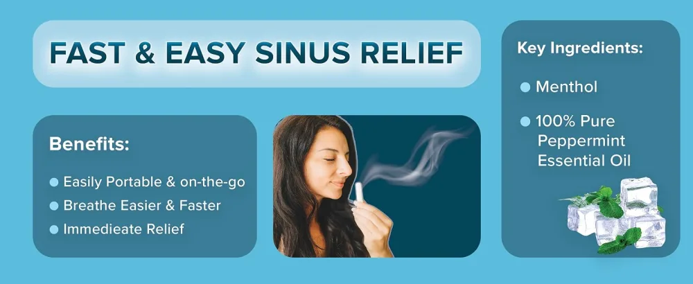 MOX Extra Strength Menthol Nasal Inhaler | Powerful Cooling Menthol for Sinus Relief & Clear Breathing | Made in The USA | Maximum Strength Aromatherapy for Instant Refreshment - Menthol inhaler