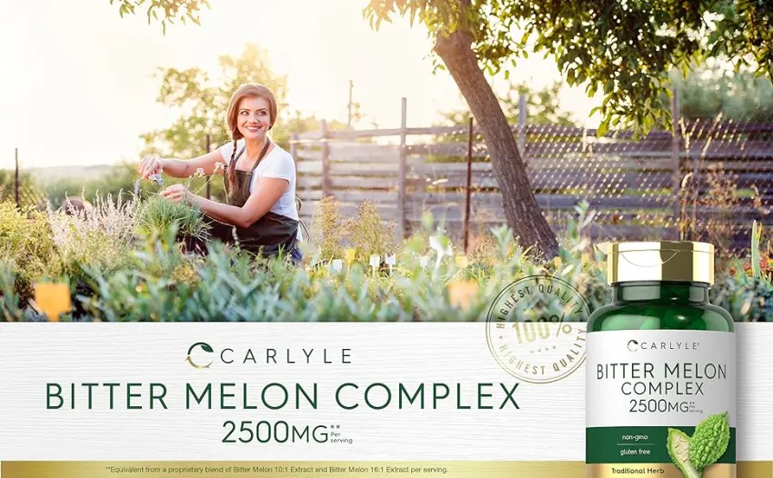 Carlyle Bitter Melon Capsules 2500 mg | 200 Count | Non-GMO & Gluten Free Extract | Complex Supplement - aplus content image