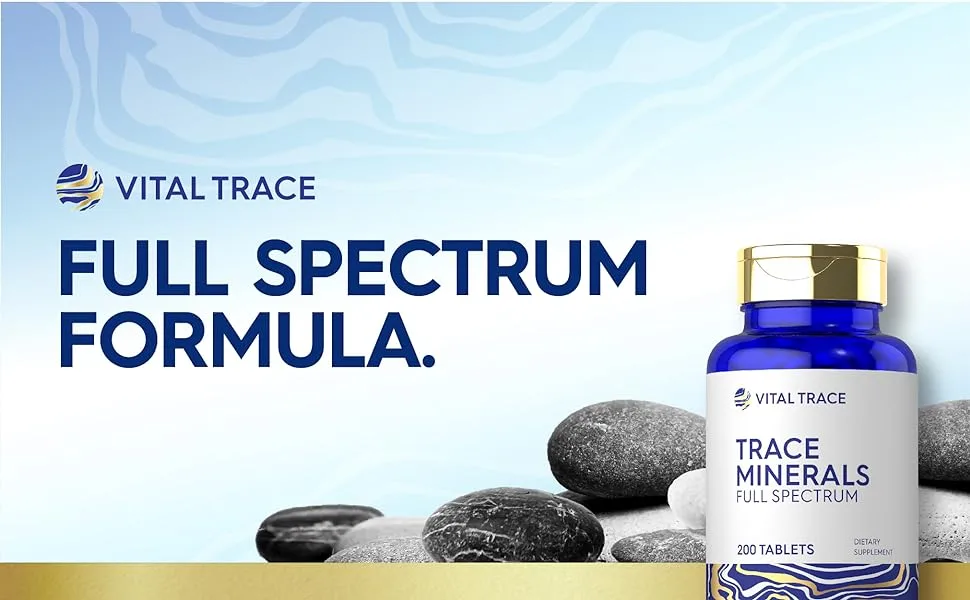Carlyle Trace Minerals | 200 Tablets | Full Spectrum Supplement | Non-GMO & Gluten Free Complex | by Vital Trace - Trace Minerals