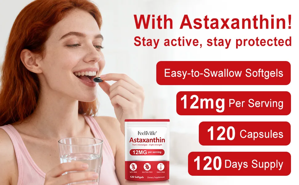 ABOUME Astaxanthin Supplements Astaxanthin 12mg Fresh Microalgae Source Supports Eye Immune Skin Health Internal Circulation | Non-GMO | No Gluten (2PCS) - product information 6