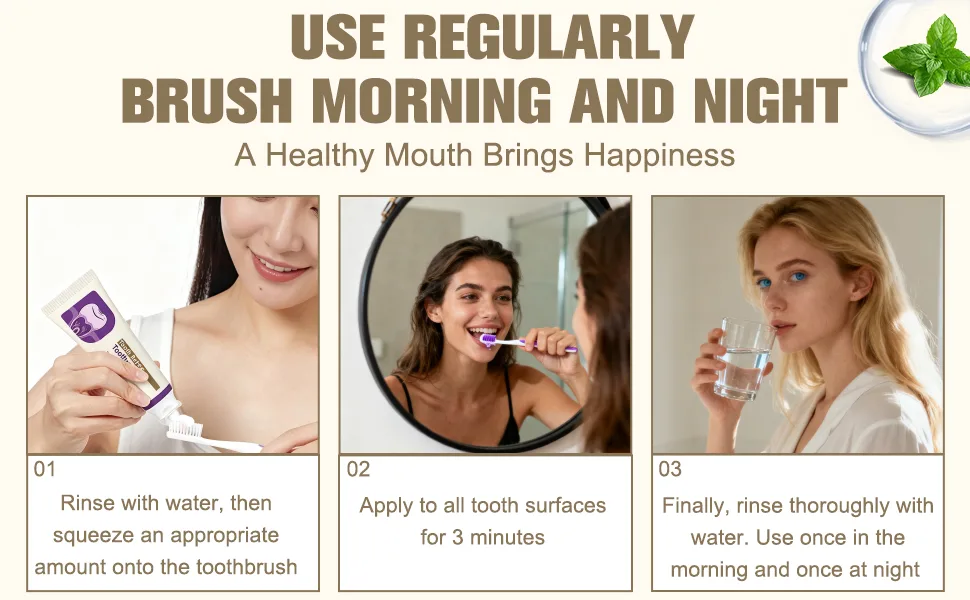 2Pcs Tooth Refresh Toothpaste Fresh Breath Toothpaste Natural Oral Care & Enamel Repair Helps Remove Coffee Tea & Wine Stain Deep Cleaning Care - product information 4
