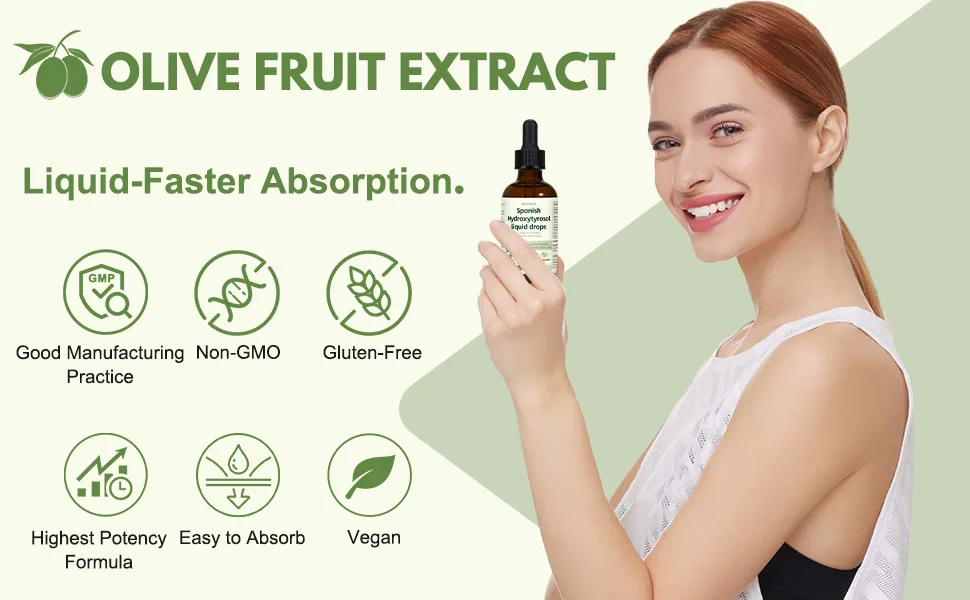 Hydroxytyrosol Liquid Drop 100% Spanish Sourced Olive Fruit Extract Super Antioxidant for Skin Aging Inflammation Hydroxytyrosol Supplement No Sugar Alcohol Free Olive Leaf Extract Alternative - product information 7