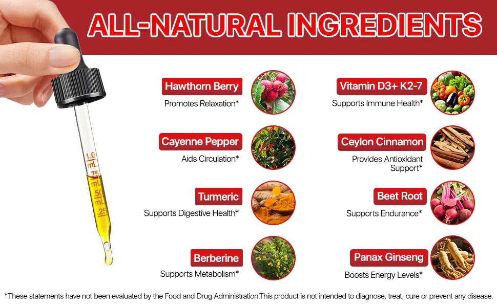 Cayenne Pepper Drops Supplement 2Pack Rethes Cayenne Pepper Liquid Drops for Digestive Support Vitamin D3 K2 Beet Root Powder Ceylon Cinnamon Digestion Circulatory Heath Support - 2 Fl Oz - Cayenne Pepper Drops, Cayenne Pepper Extract, Liquid Drops with Hawthorn Support