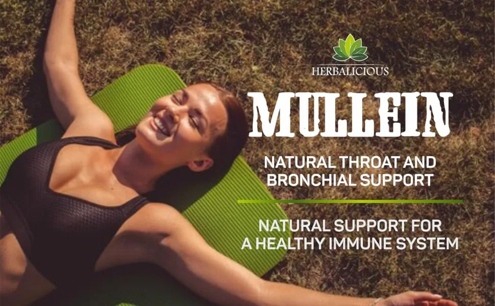 HERBALICIOUS Mullein Drops for Lungs Organic Lung Cleanse Supplement with Mullein Leaf Extract (Verbascum Thapsus) Vegan Non-GMO Liquid Formula 4 Fl Oz - product information 1