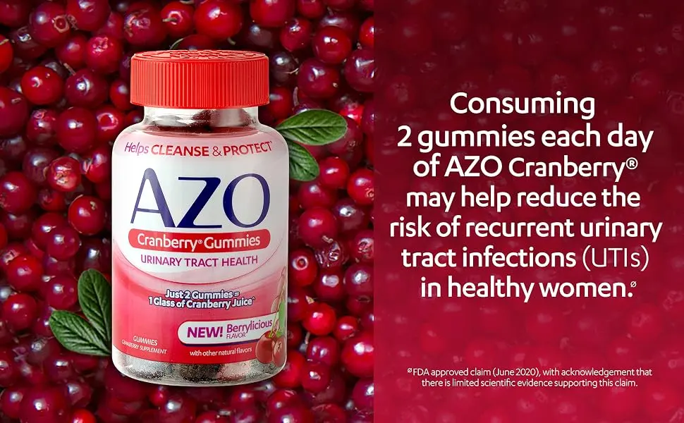 AZO D Mannose Urinary Tract Health 120 Count Urinary Tract Health Gummies 72 Gummies - product information 6
