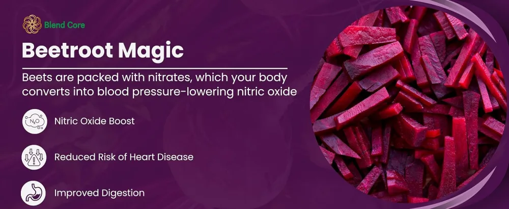 Blend Core Beet + Boost Organic Beet Root Powder - Berry Flavored Beetroot Powder with Acai Stevia Vitamin C Micro Ingredients Beet Juice Powder Pre Workout for Athletics Vegan Non-GMO - Blend Core Beetroot Powder