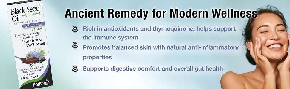Black Seed Oil 100% Pure & Natural Cold-Pressed Organic 150mg Thymoquinone Supports General Wellness Vegan Non-GMO 8oz - product information 3