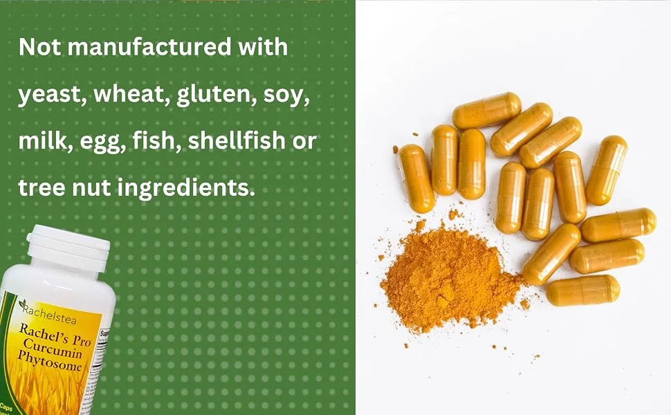 Rachel s Pro Curcumin Phytosome - High Absorption Meriva Turmeric Gluten-Free Curcumin Supplement 60 Capsules for Daily Use - no yeast
