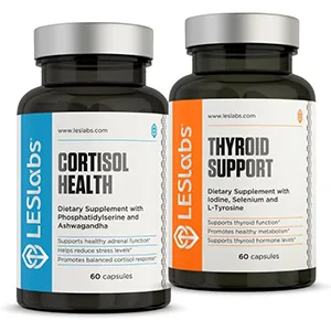 LES Labs Cortisol and Metabolic Health Support Duo Supplement for Cortisol Balance and Thyroid Support 60 + 60 Capsules - Thyroid Support