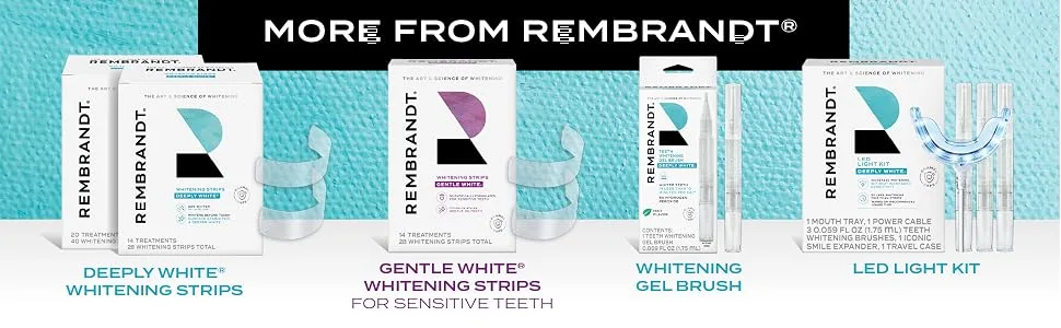 Rembrandt Teeth Whitening Strips Deeply White Enamel-Safe 28 Whitening Strips (14 Treatments) - More from Rembrandt