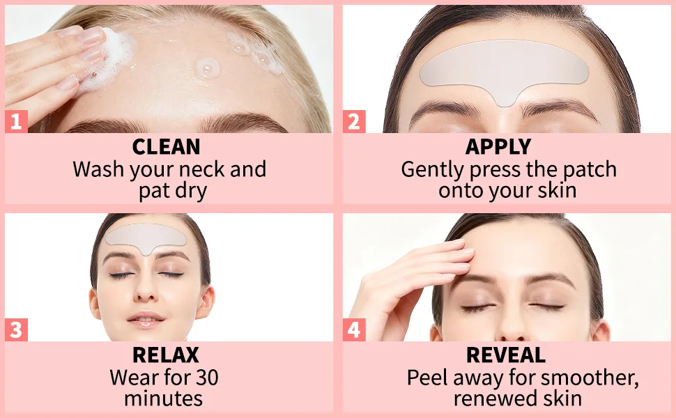 Floverkity 5 PCS Silicone Forehead Wrinkle Patches Reusable Anti-Aging Pads for Smoother Firmer Skin - Silicone Forehead Wrinkle Patches