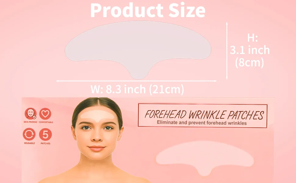 Floverkity 5 PCS Silicone Forehead Wrinkle Patches Reusable Anti-Aging Pads for Smoother Firmer Skin - Silicone Forehead Wrinkle Patches