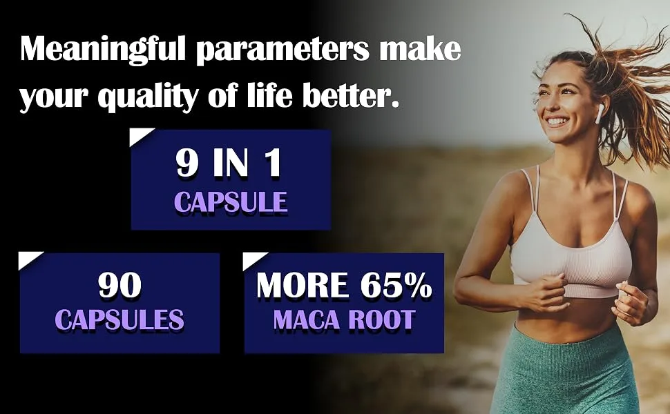 Organic Cadane Maca Root Ashwagandha Panax Ginseng Supplement - 90 Capsules 3 Months with Fenugreek Tongkat Ali & More - Support Energy Production & Immunity - red maca root maca root for women maca root for men red maca root capsules for women macca root