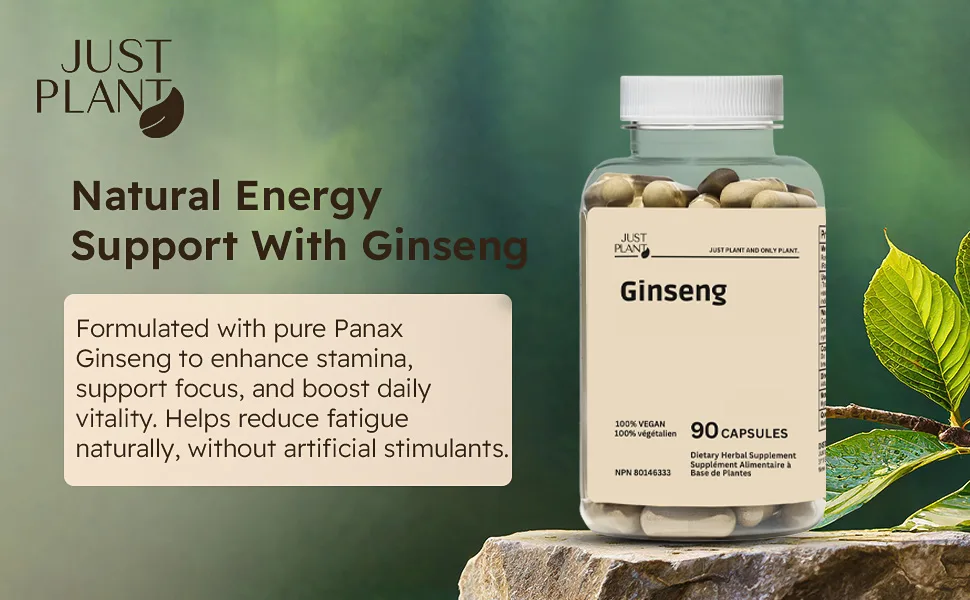 Ginseng Root Extract Capsules 750 mg 90 Vegan Capsules Natural Energy Cognitive Support & Immune Booster Gluten-Free - Ginseng Capsules