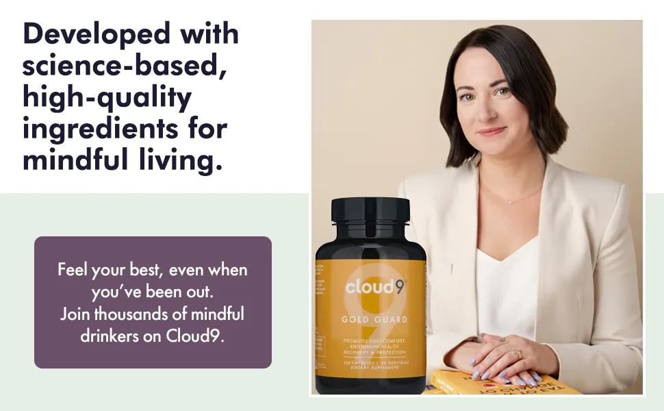 Cloud9 Gold Guard - Turmeric Supplement with BioPerine for Liver & Joint Support - 635 mg Turmeric Root + Extract - Vegan Non-GMO 60 Capsules - turmeric liver support supplement curcumin liver detox support for social drinkers anti-inflammatory