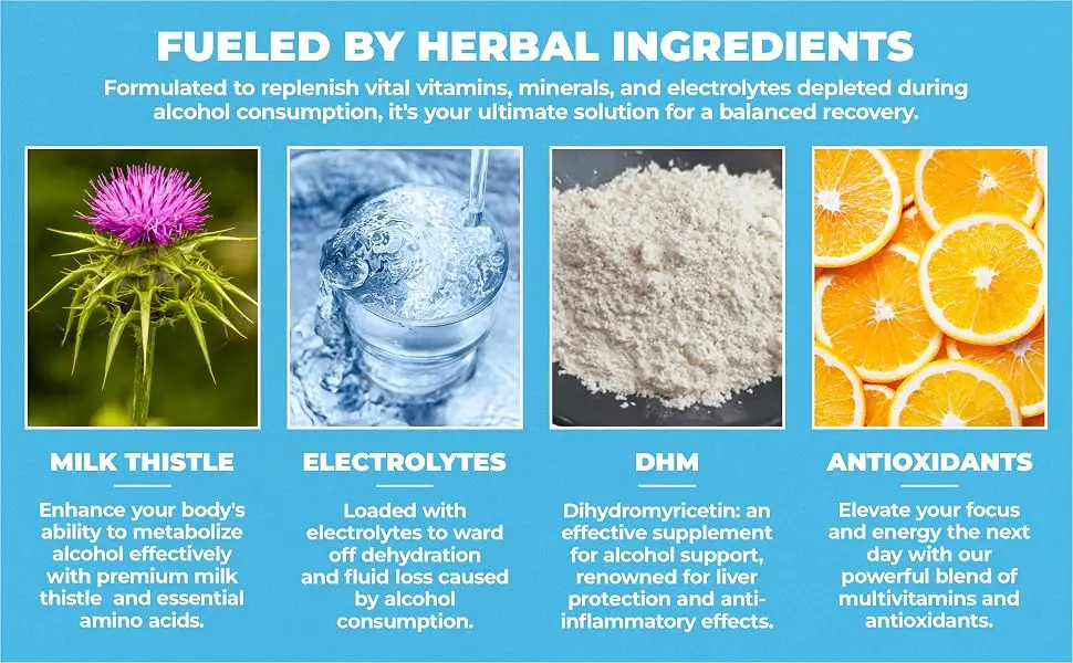 Hydralit After Drinking Aid Supplement Pre Game Party Pills Electrolytes Hydration DHM Milk Thistle Weekend Recovery Vitamins Relief Formula Better Mornings Alcohol Liver Health Support 120 Capsules - Hydralit After Drinking Aid Pills