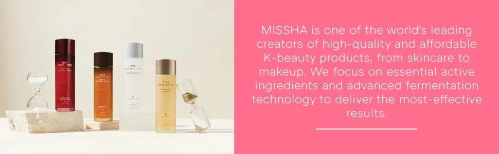 MISSHA All Around Safe Block Essence Sunscreen Sun SPF 45+ /PA+++ 50ml I Nourishing Moisturized Finish - Various MISSHA products next to each other.