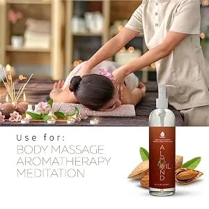 Pursonic 100% Natural Sweet Almond oil- for Aromatherapy  Essential oils  Moisturizing  and Massage - MASSAGE