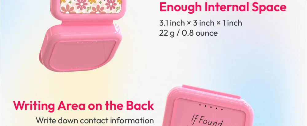 HOUSYLOVE Retainer Case 1 Pack Pink Classic Style Night Guard Case with Floral Patterns - container box retainers dental nightguard for orthodontic metal teeth travel invisalign cleaner