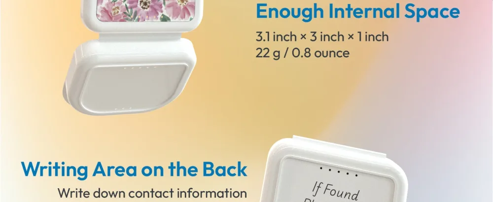 HOUSYLOVE Retainer Case 1 Pack White Classic Scratch Resistant Night Guard Case with Floral Patterns - container box retainers dental nightguard for orthodontic metal teeth travel invisalign cleaner