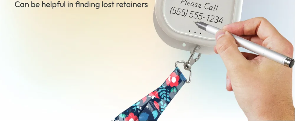 HOUSYLOVE Retainer Case 1 Pack White Classic Scratch Resistant Night Guard Case with Floral Patterns - retainer case holder cases night guard cute with vent holes container box retainers dental