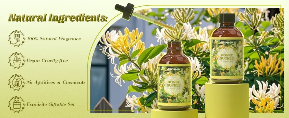 ARVIDSSON Honeysuckle Essential Oil 4 Fl Oz (120ml) Pure & Natural Honeysuckle Oil Aromatherapy Essential Oils for Diffuser Candle Making Room Spray Diffuser Oils Scented Oil Gift for Women - product information 4